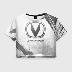 Футболка 3D укороченная женская Changan - white gradient, цвет: 3D-принт