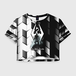 Футболка 3D укороченная женская The Elder Scrolls geometry, цвет: 3D-принт