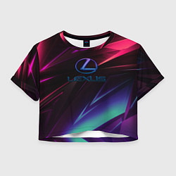 Футболка 3D укороченная женская Lexus stripes, цвет: 3D-принт