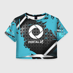 Футболка 3D укороченная женская Portal game краски, цвет: 3D-принт