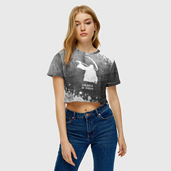 Футболка 3D укороченная женская Children of Bodom - grey gradient, цвет: 3D-принт — фото 2