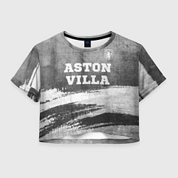 Футболка 3D укороченная женская Aston Villa - grey gradient посередине, цвет: 3D-принт