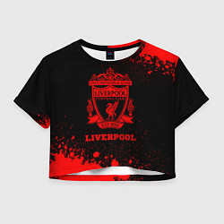 Футболка 3D укороченная женская Liverpool - red gradient, цвет: 3D-принт