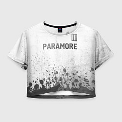 Футболка 3D укороченная женская Paramore - white gradient посередине, цвет: 3D-принт