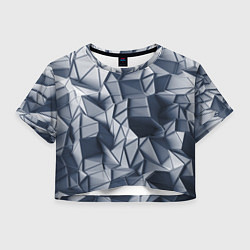Футболка 3D укороченная женская Геометрические грани, цвет: 3D-принт