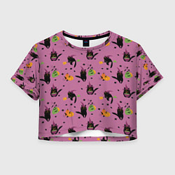 Женский топ Хэллоуин и кот ведьмы