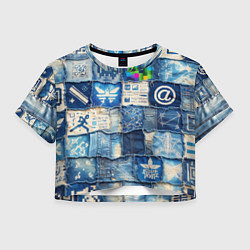 Женский топ Пэчворк с игровыми значками