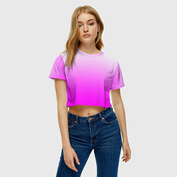 Футболка 3D укороченная женская Gradient color pink, цвет: 3D-принт — фото 2