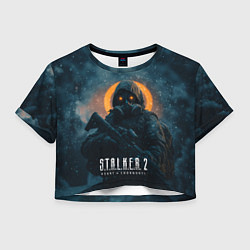 Футболка 3D укороченная женская Stalker 2, цвет: 3D-принт