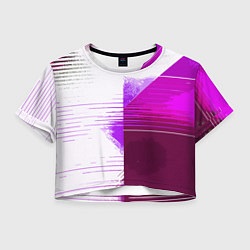 Женский топ Горизонтальные полосы на розово-белом фоне