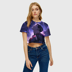 Футболка 3D укороченная женская Superman - Neon rain, цвет: 3D-принт — фото 2
