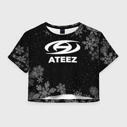 Футболка 3D укороченная женская Снежный Ateez, цвет: 3D-принт