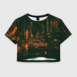 Женский топ Спорткар в оранжево-зелёных тенях