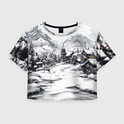 Женский топ Город в снегу перед новым годом