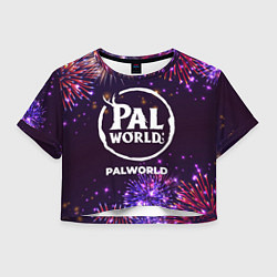 Футболка 3D укороченная женская Праздничный Palworld, цвет: 3D-принт