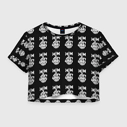 Футболка 3D укороченная женская Marilyn Manson rock band, цвет: 3D-принт