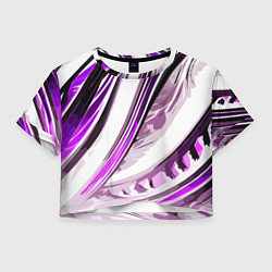 Женский топ Волнистая бело-фиолетовая абстракция