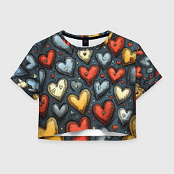 Женский топ Разноцветные сердца