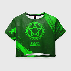 Футболка 3D укороченная женская Black Butler - green gradient, цвет: 3D-принт
