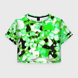 Женский топ Green and white abstraction on a black background