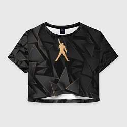 Футболка 3D укороченная женская Queen golden poly, цвет: 3D-принт