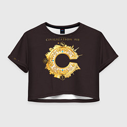 Футболка 3D укороченная женская Civilization VII, цвет: 3D-принт