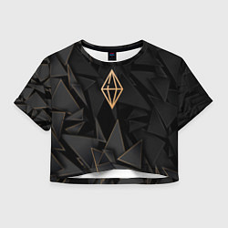 Футболка 3D укороченная женская The Sims golden poly, цвет: 3D-принт