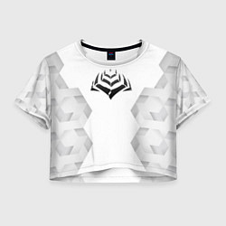Футболка 3D укороченная женская Warframe white poly, цвет: 3D-принт