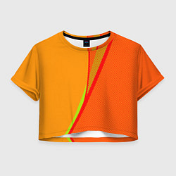 Женский топ Оранжевый с красным абстрактный с текстурой