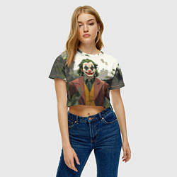 Футболка 3D укороченная женская Довольный Джокер, цвет: 3D-принт — фото 2