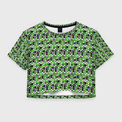 Женский топ Киберпанк шестиугольники зелёные