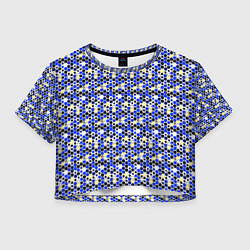 Женский топ Киберпанк шестиугольники синие