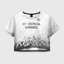 Футболка 3D укороченная женская My Chemical Romance - white gradient посередине, цвет: 3D-принт