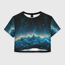 Женский топ Облака и черное небо текстура