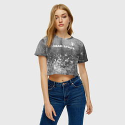 Футболка 3D укороченная женская Dead Space - grey gradient посередине, цвет: 3D-принт — фото 2