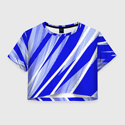 Женский топ Абстрактный синий полосатый