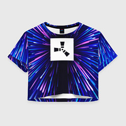 Футболка 3D укороченная женская Rust neon energy, цвет: 3D-принт