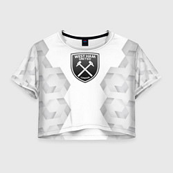 Футболка 3D укороченная женская West Ham white poly, цвет: 3D-принт