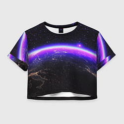 Женский топ Планета и неоновое свечение