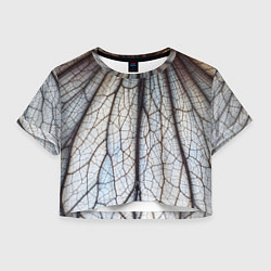 Футболка 3D укороченная женская Прожилки растения, цвет: 3D-принт