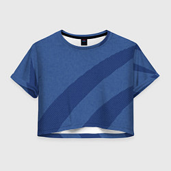 Женский топ Синий текстурный с полосой