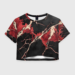 Женский топ Красно-черная потертая текстура