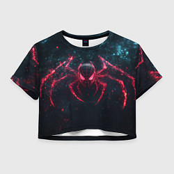 Футболка 3D укороченная женская Спайдер-мэн с лапами паука, цвет: 3D-принт