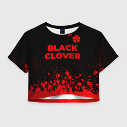 Футболка 3D укороченная женская Black Clover - red gradient посередине, цвет: 3D-принт