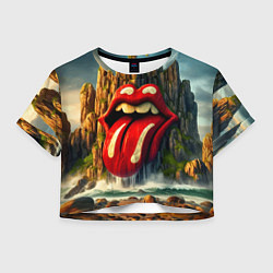 Футболка 3D укороченная женская Rolling Stones - sea rocks, цвет: 3D-принт