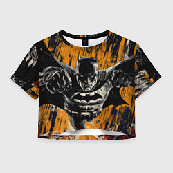 Футболка 3D укороченная женская Бэтмен супергерой, цвет: 3D-принт