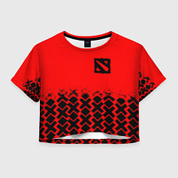 Футболка 3D укороченная женская Dota игровой паттерн, цвет: 3D-принт