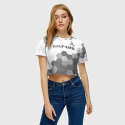 Футболка 3D укороченная женская Half-Life - white gradient посередине, цвет: 3D-принт — фото 2