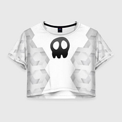 Футболка 3D укороченная женская Babymetal white poly, цвет: 3D-принт