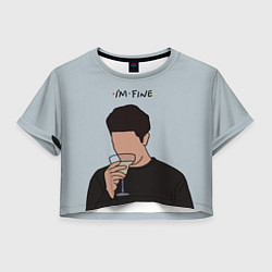Футболка 3D укороченная женская Ross - im fine, цвет: 3D-принт